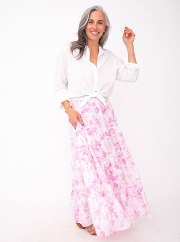 Julie Skirt - Flowers For Evelyn in Blossom