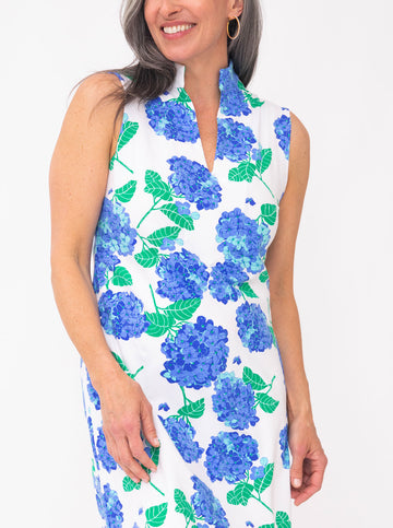 MAHI Sleeveless Tunic Dress - Hydrangea Walk in Blue