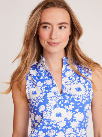 Schooner Dress in Blushing Buds Sail Blue