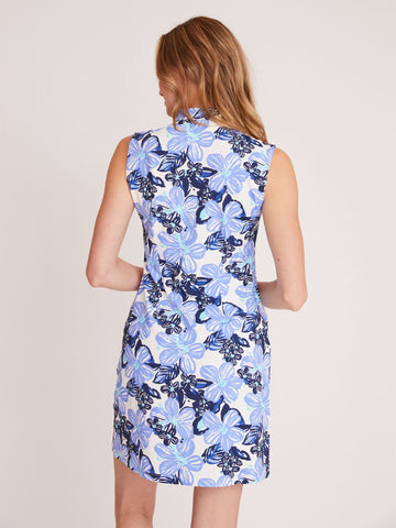 Schooner Dress in Spring Fling Marine Blue
