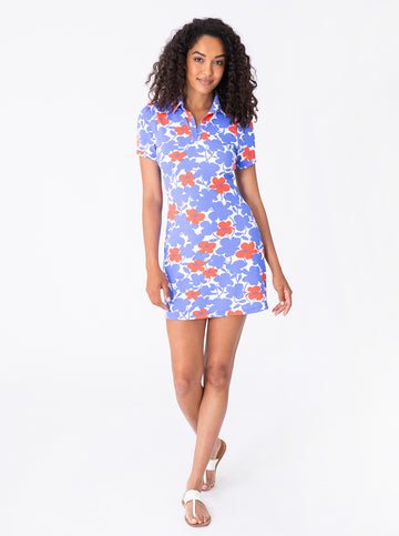Bars Polo Dress in Wildflower Poppy