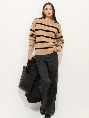 Striped Nottinghill Sweater in Camel and Black