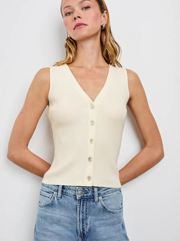 Rosa Vest in Ivory