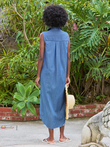 Rory Sleeveless Dress in Vintage Stonewashed Indigo