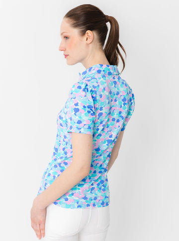 Bars Polo Shirt in Hidden Shells in Lilac