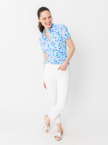 Bars Polo Shirt in Hidden Shells in Lilac
