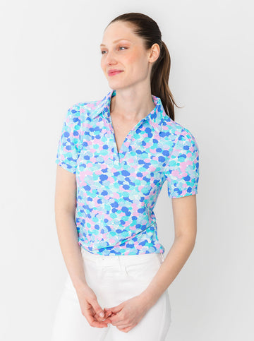 Bars Polo Shirt in Hidden Shells in Lilac