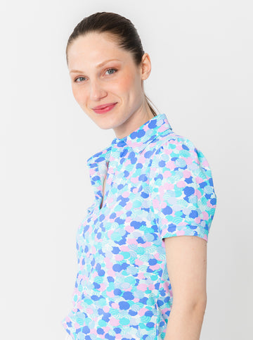 Bars Polo Shirt in Hidden Shells in Lilac