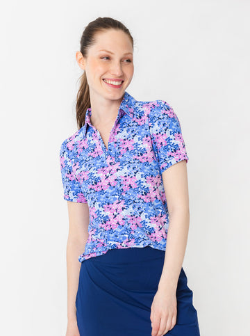 Bars Polo Shirt in Into The Meadow in Lilac
