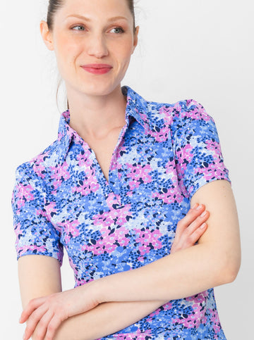 Bars Polo Shirt in Into The Meadow in Lilac