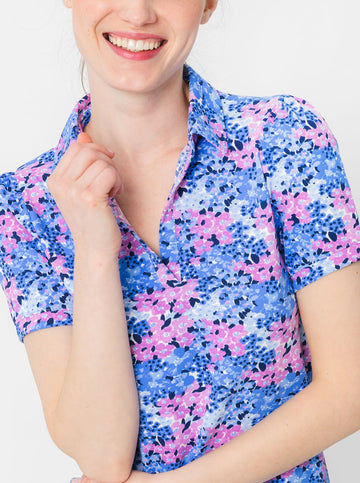 Bars Polo Shirt in Into The Meadow in Lilac