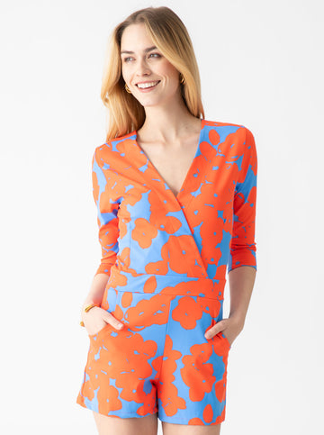 Riptide Romper- French Bloom Poppy