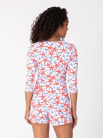 Riptide Romper - Summer Stars Red/Blue