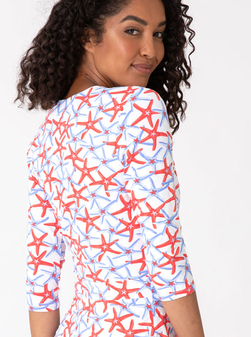Riptide Romper - Summer Stars Red/Blue