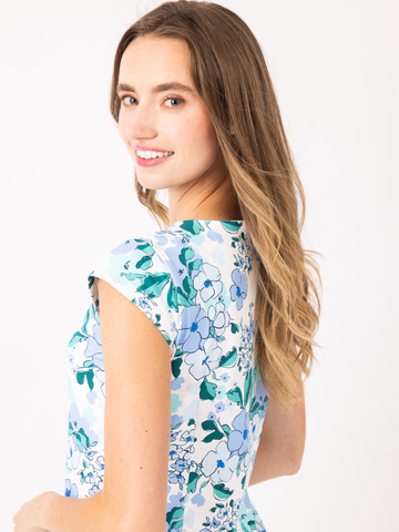 Annie Dress in Spring Meadow Bluebell