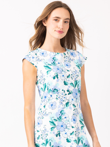Annie Dress in Spring Meadow Bluebell