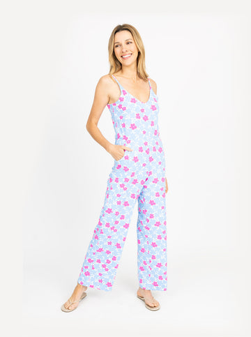 Hillary Jumpsuit - Wildflower in Periwinkle