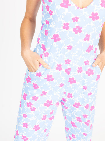 Hillary Jumpsuit - Wildflower in Periwinkle