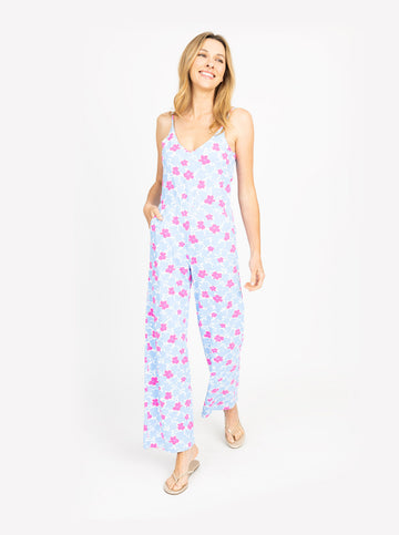 Hillary Jumpsuit - Wildflower in Periwinkle