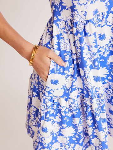 Lauren Dress in Blushing Buds Sail Blue