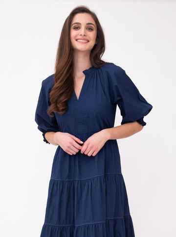 Davis Dress - in Navy