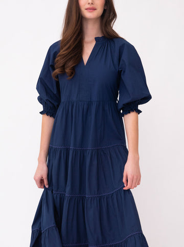 Davis Dress - in Navy