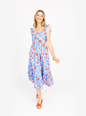 Highland Dress in Wildflower in Poppy