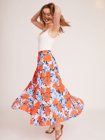 Julie Skirt Dress in Vintage Bouquet Poppy