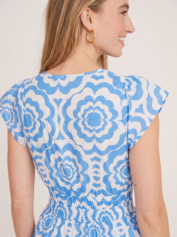 Mini Audrey in Cabana Flowers Bluebell