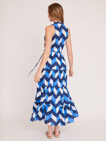 Bowline Dress in Ocean Waves Blue
