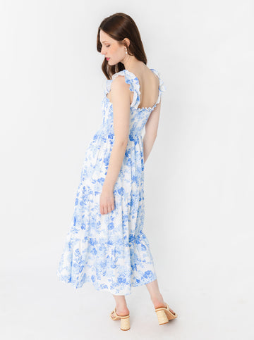Fitz Dress - Flowers For Evelyn in Sky