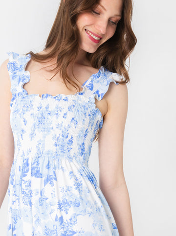 Fitz Dress - Flowers For Evelyn in Sky