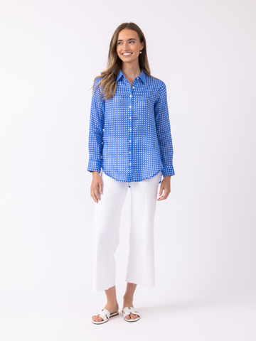 Helen Button Down in Gingham Regatta