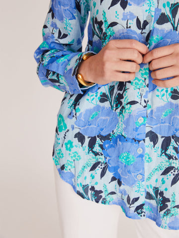 Helen Button Up in Vintage Bouquet Blue