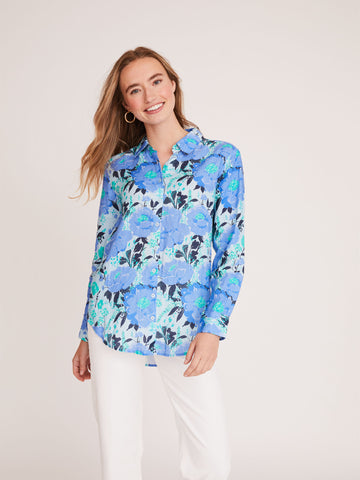 Helen Button Up in Vintage Bouquet Blue