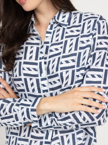 Helen Button Down - Cape Cod in Navy