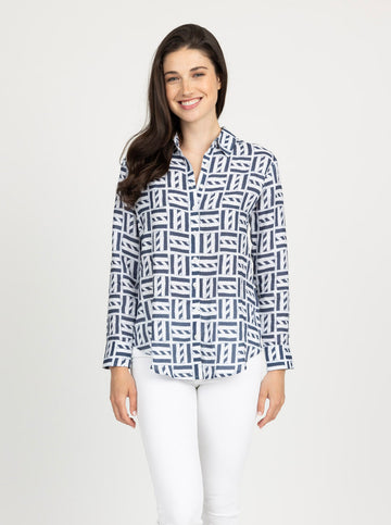Helen Button Down - Cape Cod in Navy