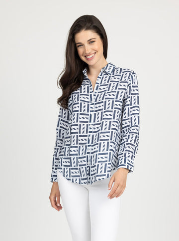 Helen Button Down - Cape Cod in Navy