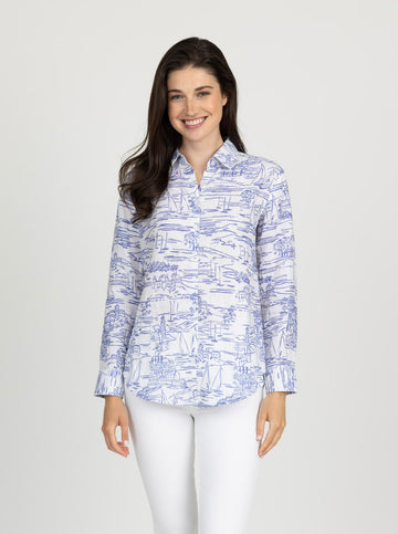 Helen Button Down - Set Sail in Sailor Blue