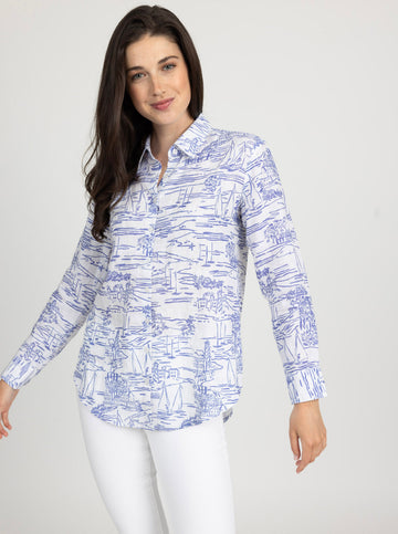 Helen Button Down - Set Sail in Sailor Blue