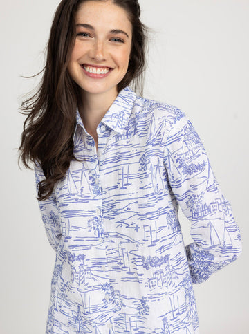 Helen Button Down - Set Sail in Sailor Blue