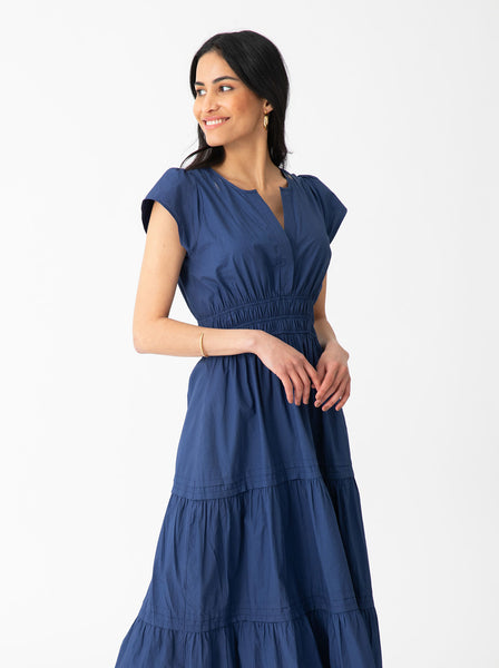 Audrey Dress in Solid Navy – MAHI GOLD