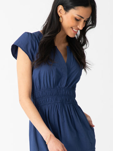 Audrey Dress in Solid Navy MAHI GOLD Audrey Dress in Solid Navy MAHI GOLD