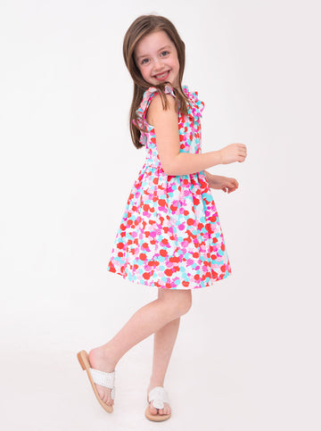 Amelia Dress in Hidden Shells in Poppy