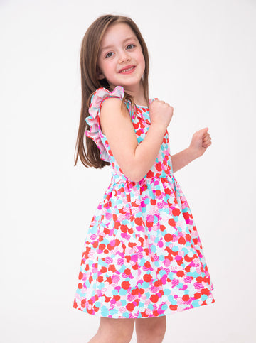 Amelia Dress in Hidden Shells in Poppy