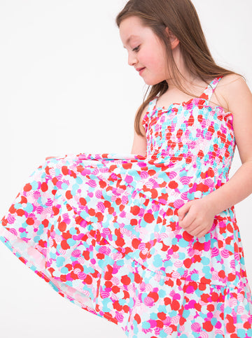 Ivy Dress in Hidden Shells in Poppy