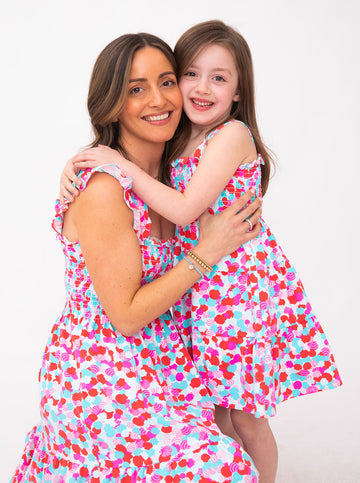 Ivy Dress in Hidden Shells in Poppy