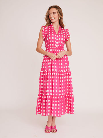 pink gingham summer dress Augusta Gingham Midi Dress