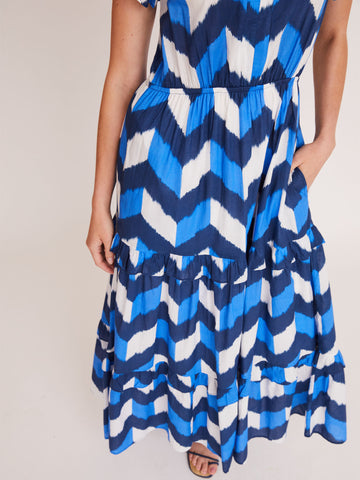 Holly Dress in Ocean Waves Blue