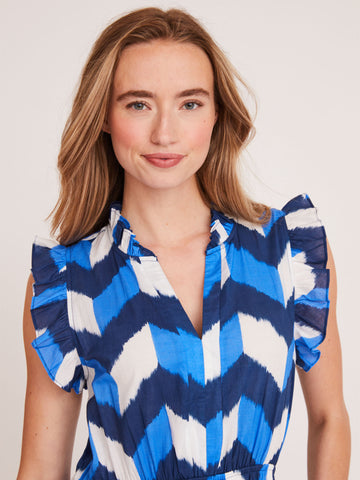 Holly Dress in Ocean Waves Blue